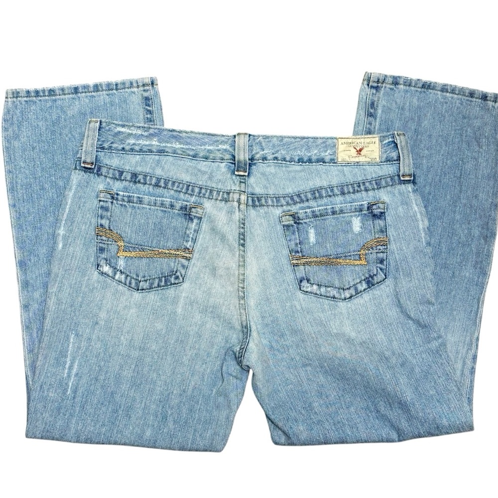 American Eagle Y2K Distressed Straight Leg Jeans Size 14